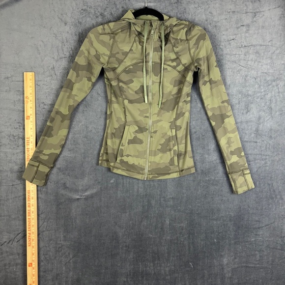 Lululemon green camo Hooded Define Jacket *Nulu in Sz 4 - Picture 2 of 10